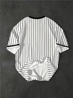 Men'S Trendy Casual Sports T-Shirt, Vintage NEW YORK Letter Striped Print Design, Fashionable Thin And Breathable Tee, Machine Washable Casual Short Sleeve Top - Mixed Color 2