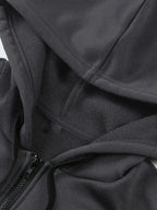 2026 Women's Hoodie DC Batman Catwoman Character Bat Logo Print Zip-Up Open Front Hooded Top Trendy Women's Jacket - Grey
