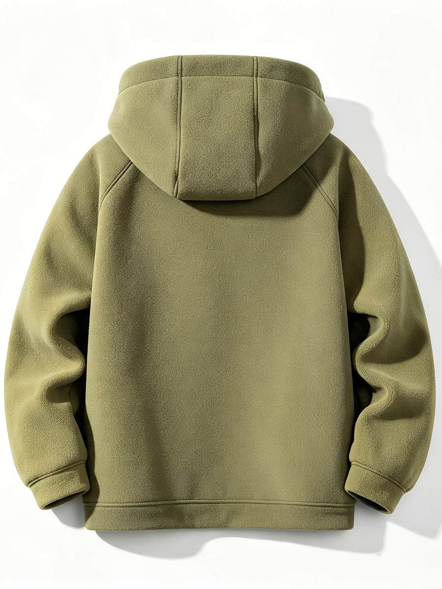 Men'S Jacket Unisex Fashion Street Coat, Suitable for Spring, Autumn, And Winter with Multiple Pockets And Fleece Lining. Pair with Faux Denim And Basic T-Shirt for Casual Look, Thick Winter Clothes for Men - Khaki Green
