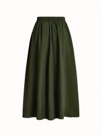 Women'S Solid Color Long Skirt | Casual High-Waist A-Line Skirt with Flowy Design for All Seasons - olive drab
