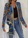 Women's New Bohemian Long Print Cardigan Shawl Top - Mixed colors