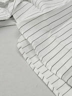 Spring/Autumn Lightweight Trendy Men's Versatile Minimalist Striped Casual Long-Sleeve Shirt, Simple Commuter Fashion Casual Outerwear Shirt - White
