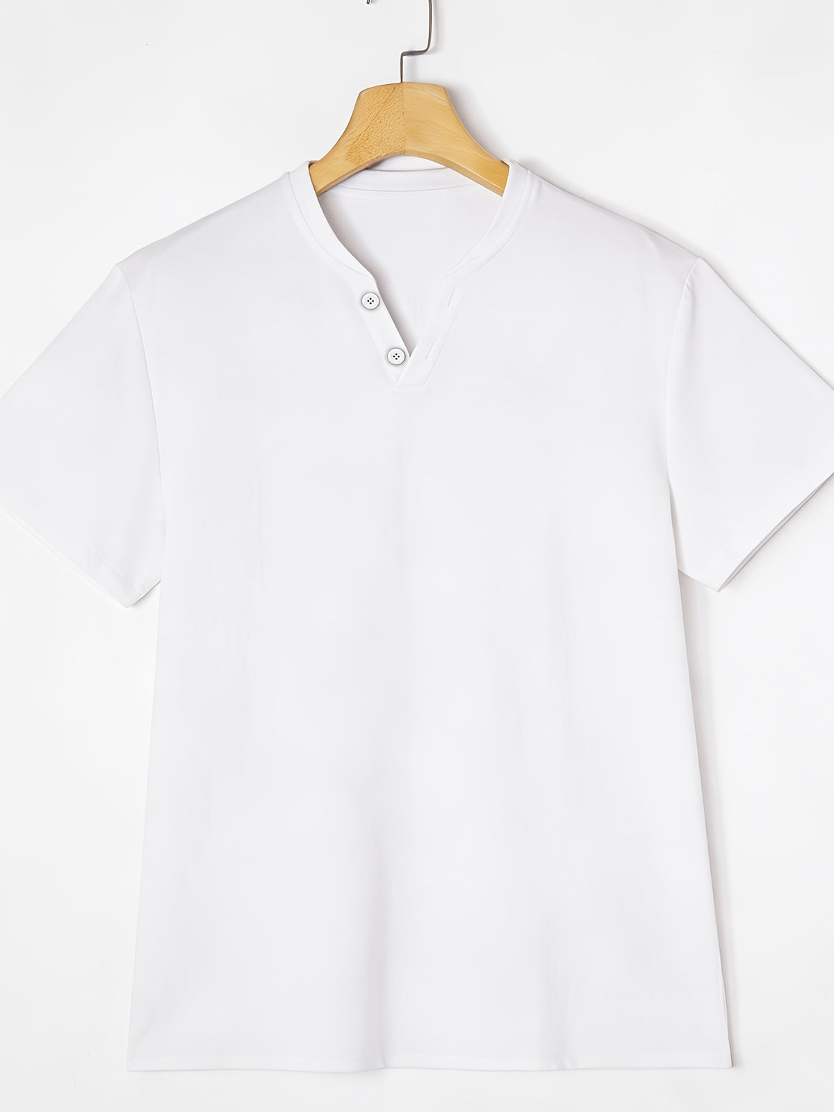 Men's Summer Linen T-Shirts 2pcs, Breathable Soft V-Neck Henley Short Sleeve Shirts, Loose Casual Beach Yoga Tops, Trendy Mens Casual Wear - White+Green