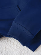 Letter Print Hooded Sweatshirt for Autumn And Winter, Women'S Clothing - Royal Blue