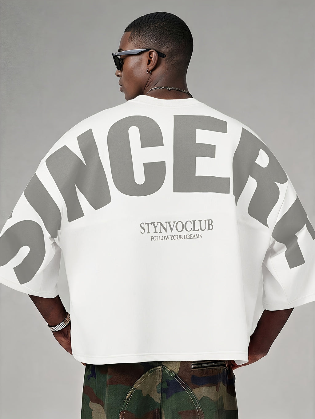 Men's Drop Shoulder Short Sleeve T-Shirt, Loose Fit Urban Style, Crew Neck with Large Letter Print, Non-Textured, Printed Pattern, Spring Summer, Men, Short Sleeves, Daily Wear - Mixed colors