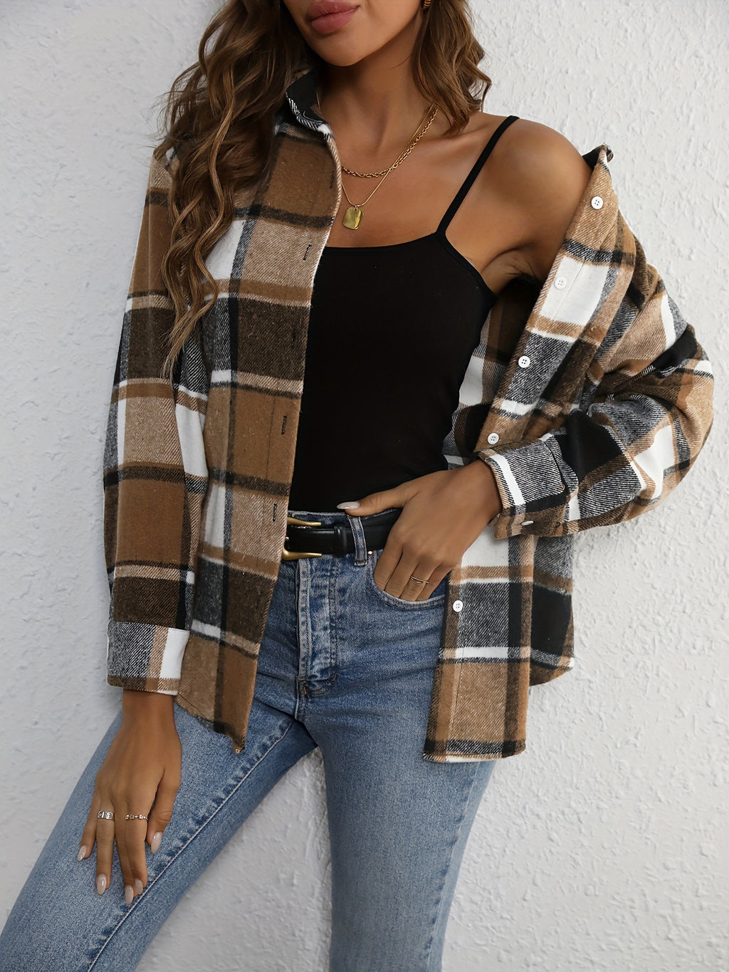 Plaid Shirt - Coffee Brown