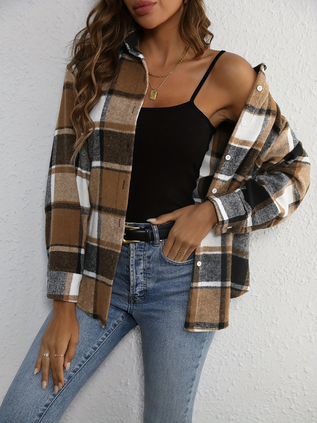 Plaid Shirt - Coffee Brown