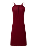 2026 Cross-Border New Women'S Suspender Coat, Backless, Loose Home Wear, Casual Dress - Burgundy