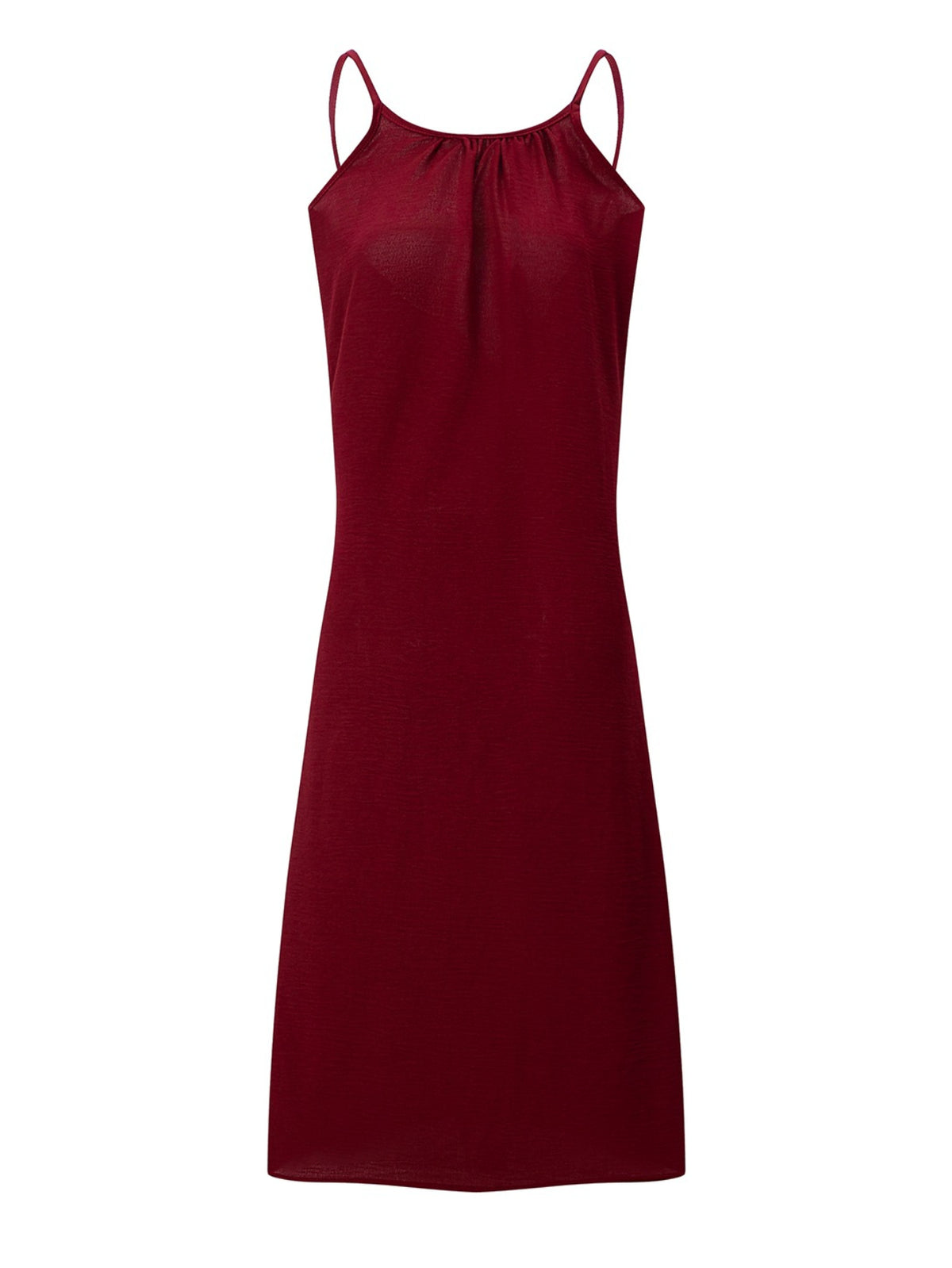 2026 Cross-Border New Women'S Suspender Coat, Backless, Loose Home Wear, Casual Dress - Burgundy