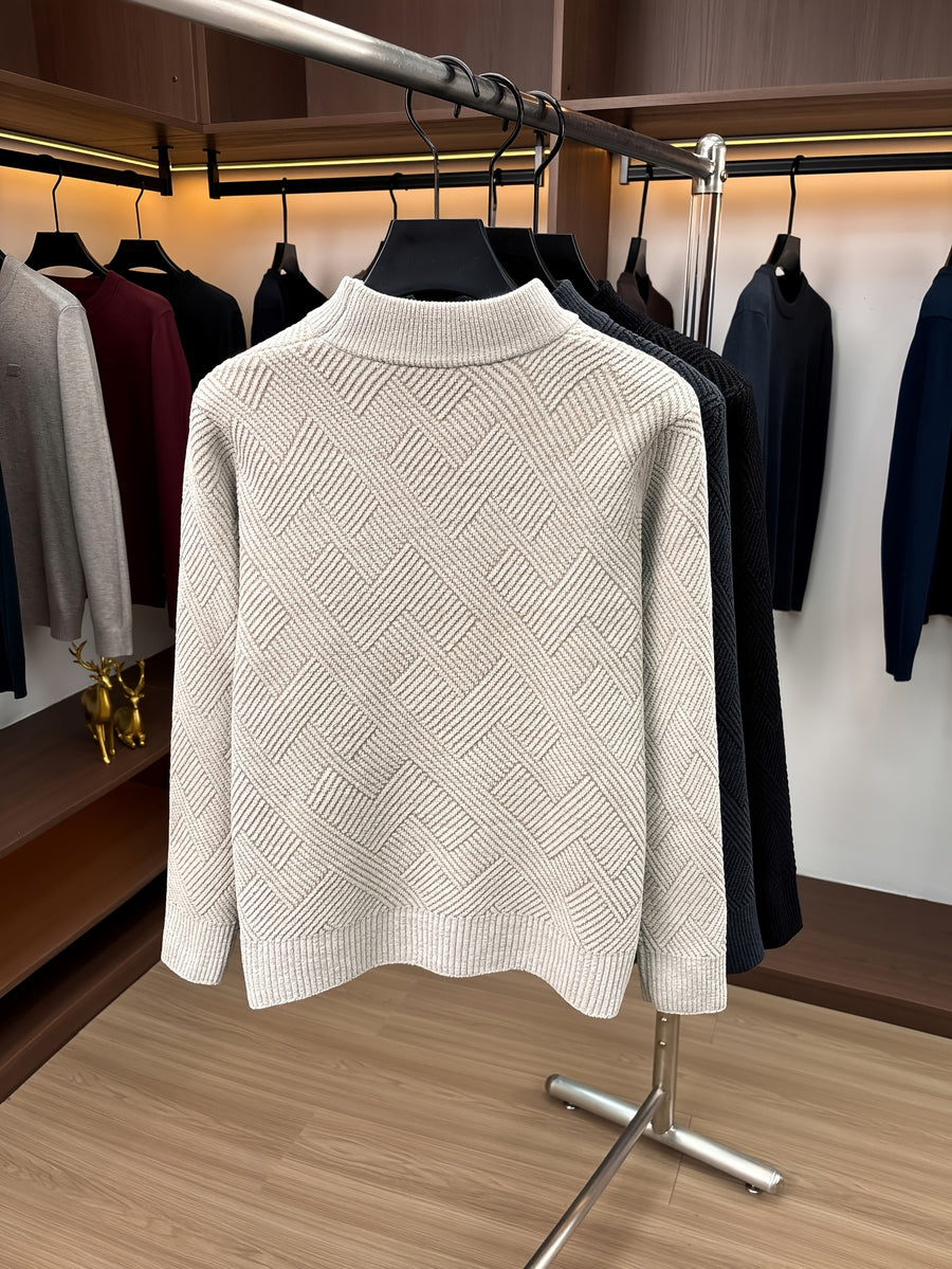 Minimalist Urban Crewneck Sweater for Portable Daily Commuting - Khaki 1