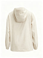 Casual Hooded Lightweight Jacket Top Women'S Easy Half-Zip Loose Pullover Outerwear Daily Commute Lazy Style Long Sleeve Top Versatile Drop Shoulder Outerwear Trendy Street Style Basic Style Long Sleeve Jacket [NS702] - Off-white