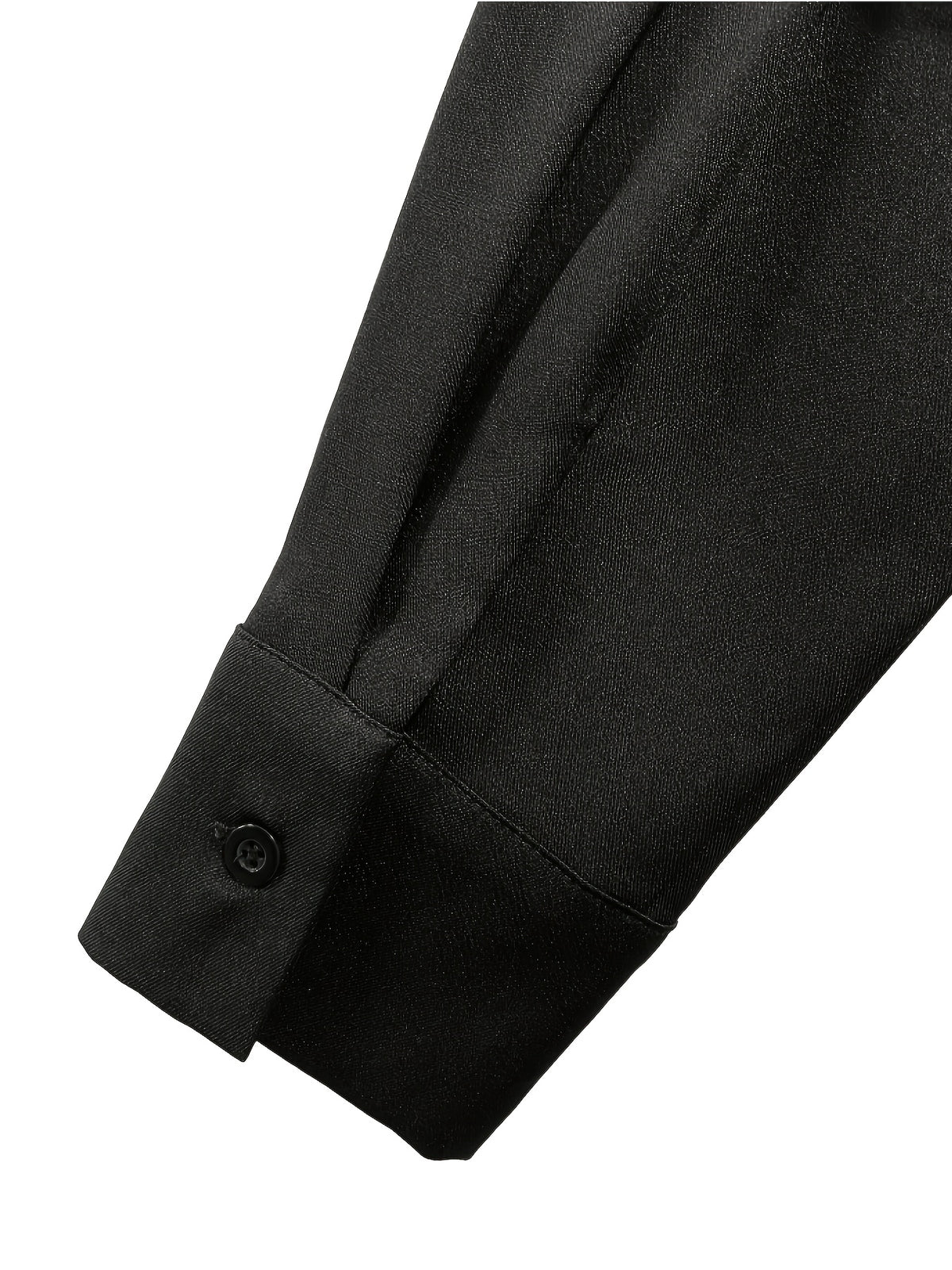 Elegant Exquisite Black Lapel Long Sleeve Shirt Dress, Waist Drawstring Back Hem Design, Wrap Metal Button A-Line Midi Skirt, Fashion Business Banquet Daily Versatile Temperament Shirt Long Dress - Black