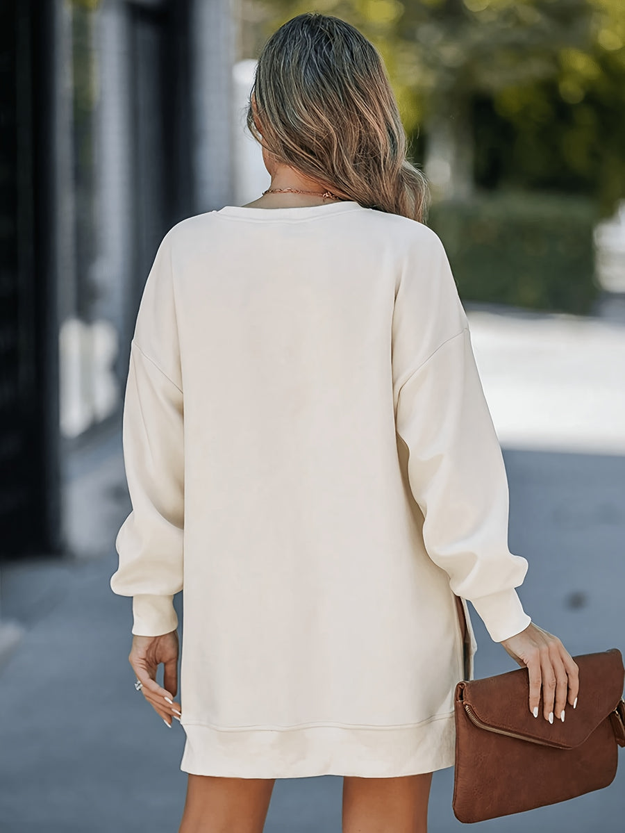 Women's Fashion Casual Sweatshirt - Apricot