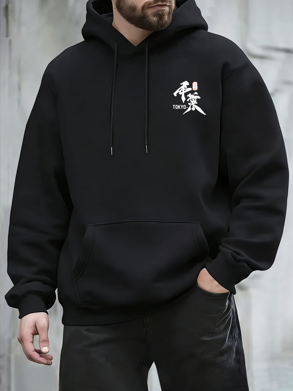 Men'S Japanese Samurai Kendo Warrior Hooded Sweatshirt | Casual Hooded, Heavy-weight, Slight Stretch Fabric, Geometric-pattern, Perfect for Spring/Fall - Black