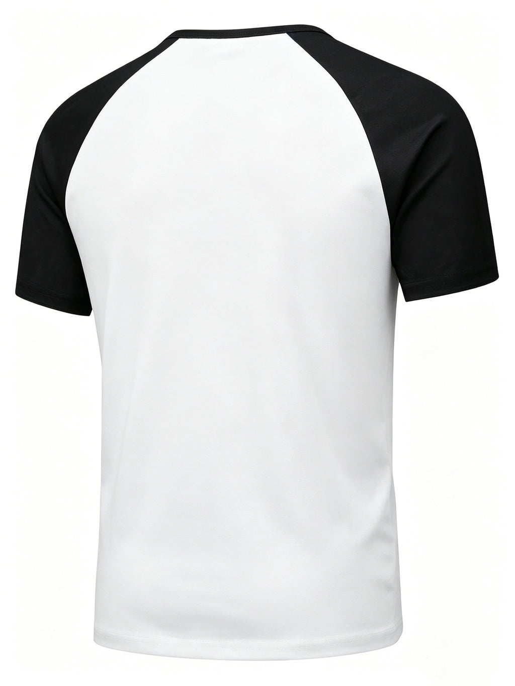 5-Pcs Summer Men'S Short-Sleeve T-Shirt, Raglan Sleeve Henley Shirt, Multi-Color Solid Casual Sports Top, Button-Up Round Neck Shirt - White