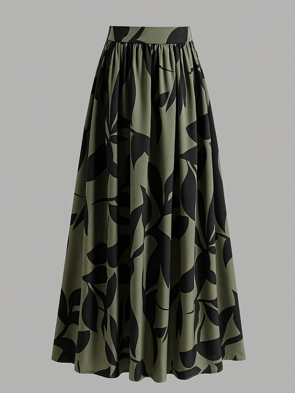 Women's Loose High-Waist Skirt - Military green1