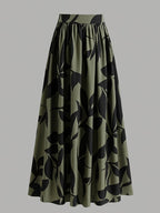 Women's Loose High-Waist Skirt - Military green1