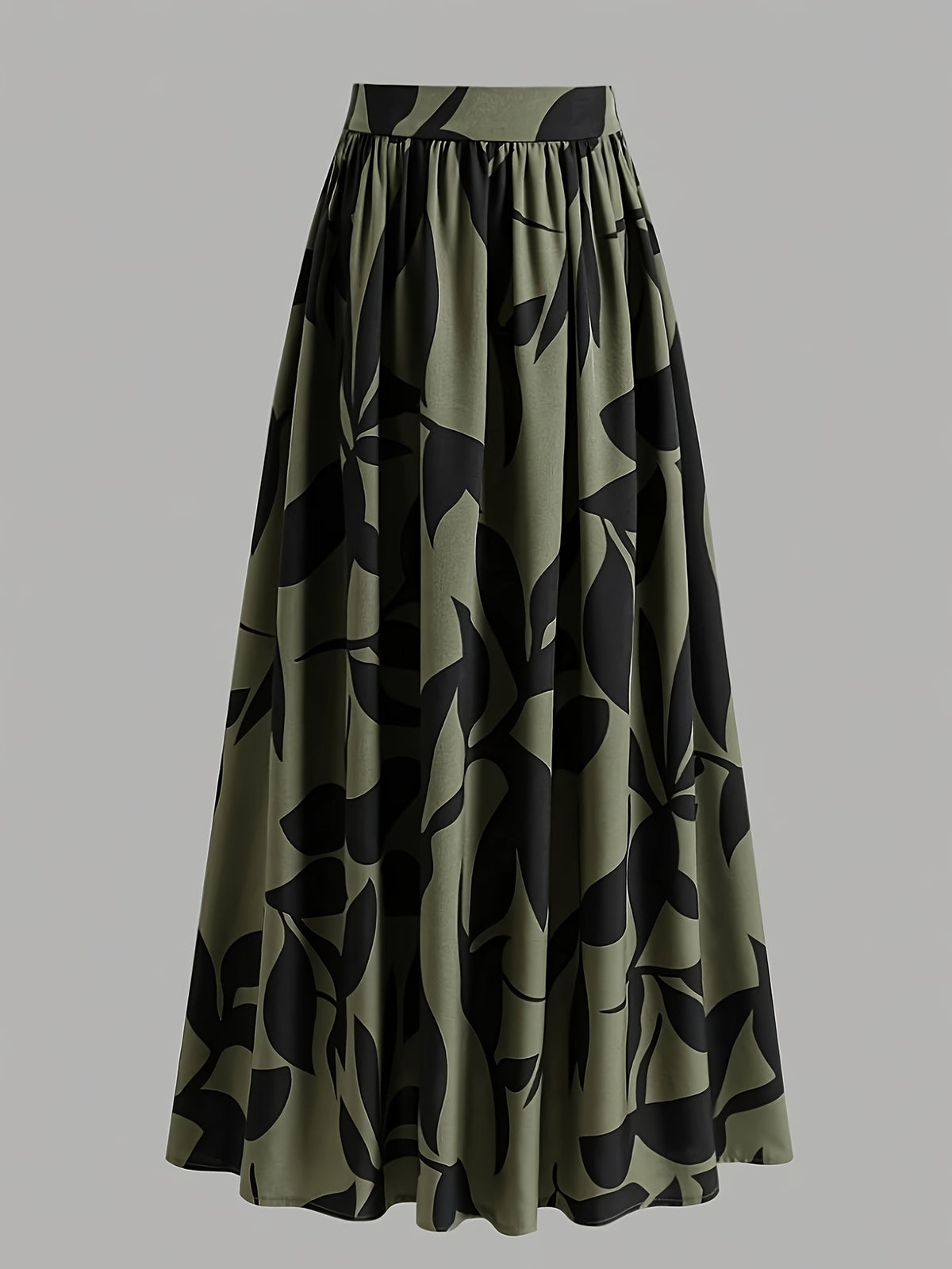 Women's Loose High-Waist Skirt - Military green1