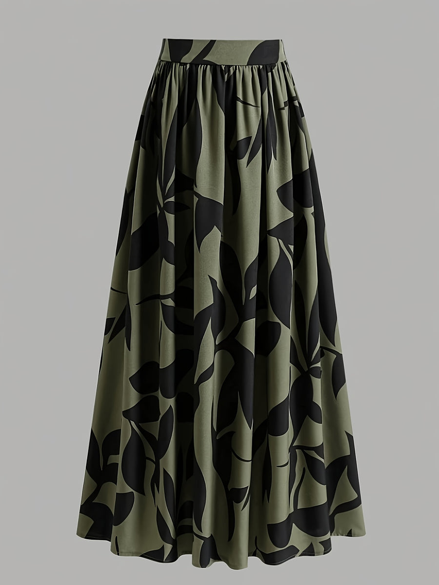 Women's Loose High-Waist Skirt - Military green1