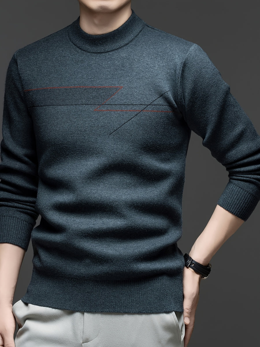 Minimalist Urban Warm Sweater, Wear-Resistant for City Casual Wear - Green