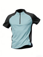 1pc Men's Quick-Dry Sports T-Shirt - Breathable, Sweat-Wicking Short Sleeve, Multiple Colors Available, Suitable for Gym and Summer Activities, Workout Top, Outdoor Sports, Gym Events. A Great Summer Gift, The Best Present for Him. - Light Blue