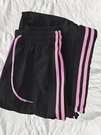 New Arrival High Waist Loose Quick Dry Pants with Drawstring Foot Opening for Multi-Wearing, 3-Color - Black