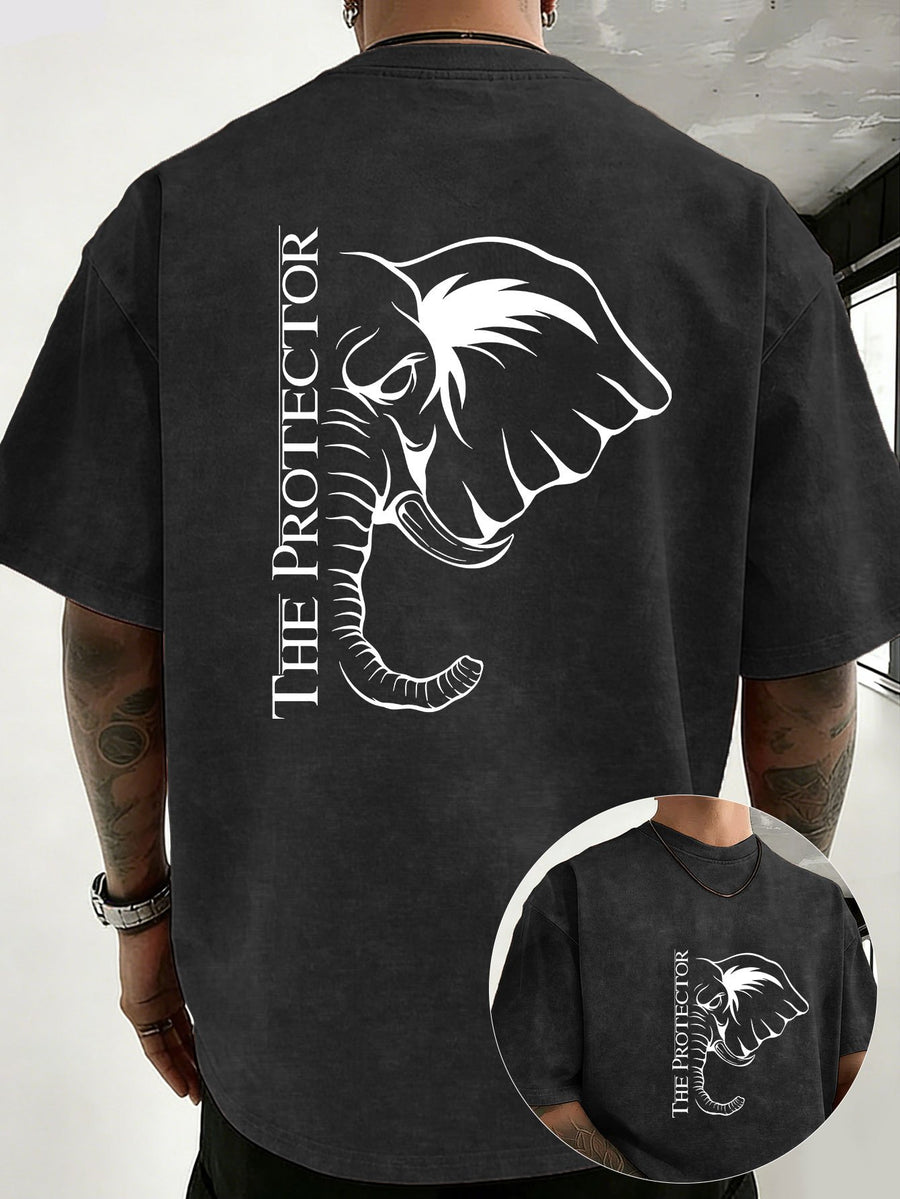 2026 Back-To-School Trendy T-Shirt Unisex, Washed Distressed Loose Fit, Double-Sided Print, Breathable And Sweat-Absorbent, Campus Outdoor Sports Loose Short Sleeve, Sweat-Resistant - Black