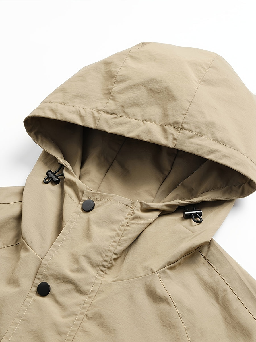 Chunqiu Men's Outdoor Hiking Lightweight Breathable Hooded Jacket - Khaki