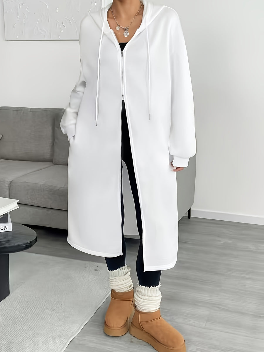 Women's Fashion Color Block Zip-Up Jacket - White