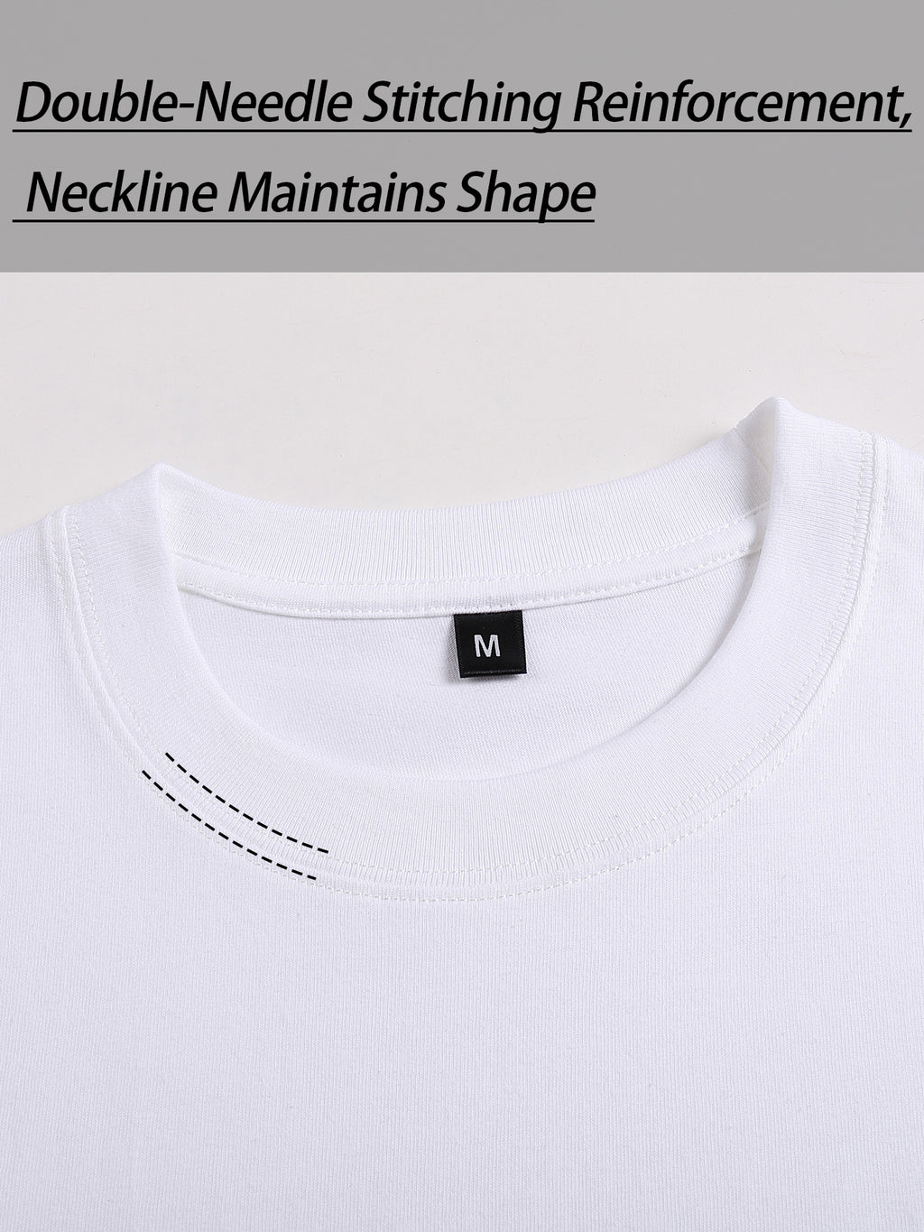 YD-21 Men's 100% Cotton Simple Casual Breathable Sweat-Absorbent Comfortable Short-Sleeve T-Shirt - White