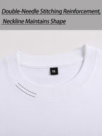 YD-21 Men's 100% Cotton Simple Casual Breathable Sweat-Absorbent Comfortable Short-Sleeve T-Shirt - White