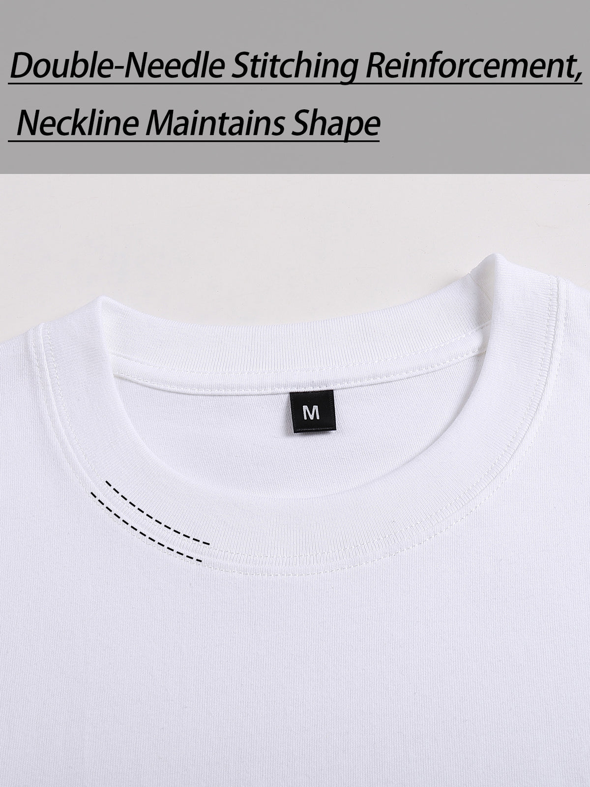 YD-19 Men's 100% Cotton Simple Casual Breathable Sweat-Absorbent Comfortable Short-Sleeve T-Shirt - White