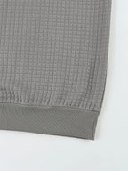 Men'S Waffle Knit T-Shirt, a Short Sleeve Crew Neck Casual Summer Top Featuring Premium Handcrafted Fashion Labeling. Made from Textured, Breathable Fabric with a Soft And Lightweight Feel, Offering a Comfortable Slim-Fit Design - Grey