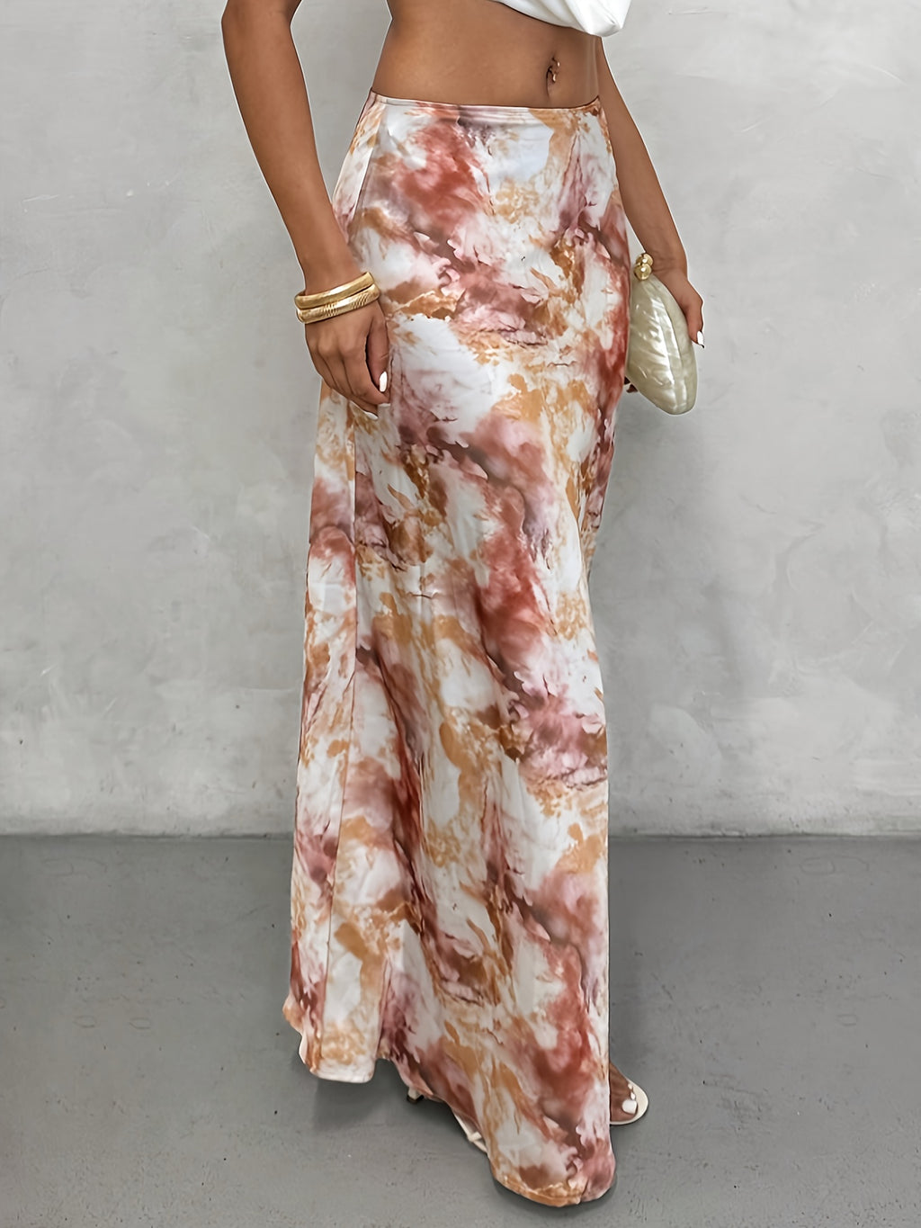 Women's Fashion Hip-Wrapped Maxi Skirt - Multicolor