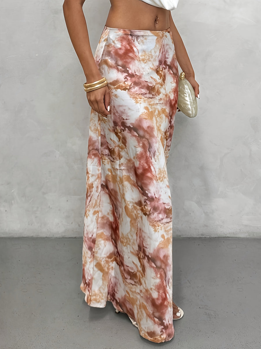 Women's Fashion Hip-Wrapped Maxi Skirt - Multicolor