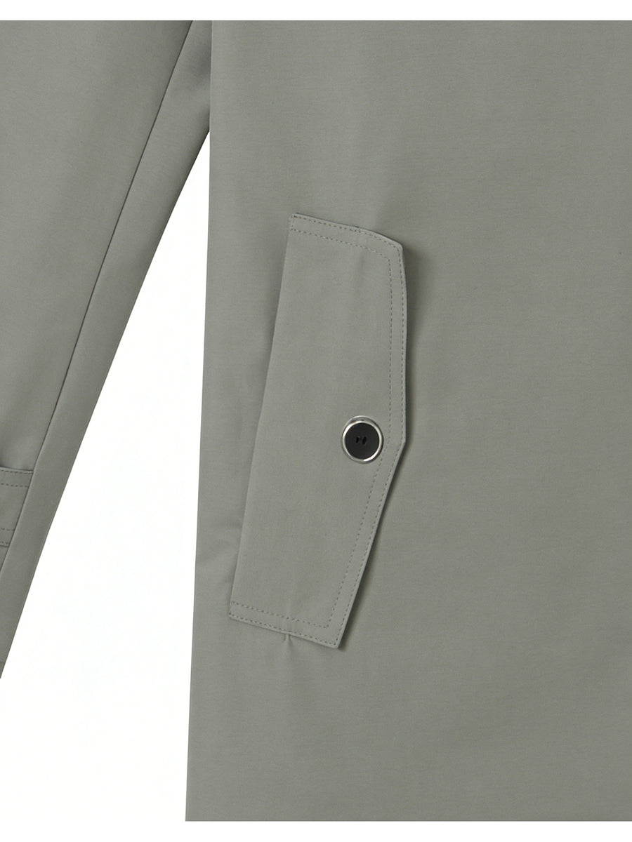 Men'S New Spring/Autumn Season Western Mature Stable Men'S Commute Fashion Trendy Meeting Solid Color Casual Durable Wear-Resistant Design Style Trench Coat Versatile Top Texture - Gray Green