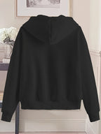 Women'S Fashion Zip Hoodie - Black