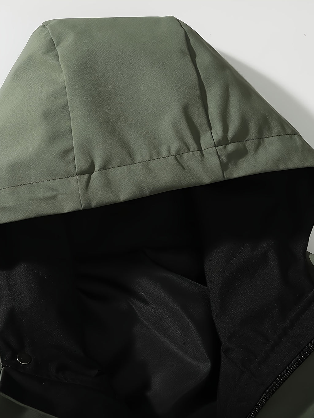 Men's Mid-Length Solid Color Hooded Trench Coat for Autumn and Winter, Suitable for Outdoor Daily Casual Fashion, Available in Black and Green - fern green