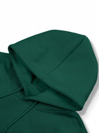 Men's -Lined Hooded Sweatshirt, Casual Versatile Fashion Streetwear Pullover Hoodie - Dark Green