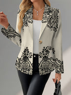 Women's coat Autumn long-sleeved fashion Women's outfit Beautiful Women's coat Elegant andexquisite Women's suits A modern and elegant blazer Street Party CampusVersatile Jacket - White