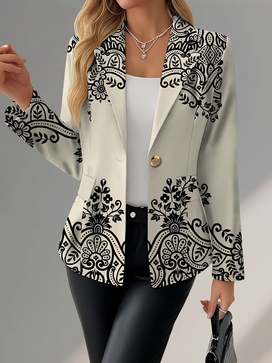 Women's coat Autumn long-sleeved fashion Women's outfit Beautiful Women's coat Elegant andexquisite Women's suits A modern and elegant blazer Street Party CampusVersatile Jacket - White