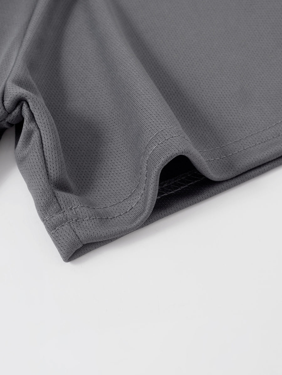Men's Round-neck Short-sleeve Top with a Minimalist Black and White Abstract Geometric Line Pattern, Featuring a Modern Art Design Style. Suitable for Daily Casual Streetwear, It Is Both Fashionable and Comfortable - Grey