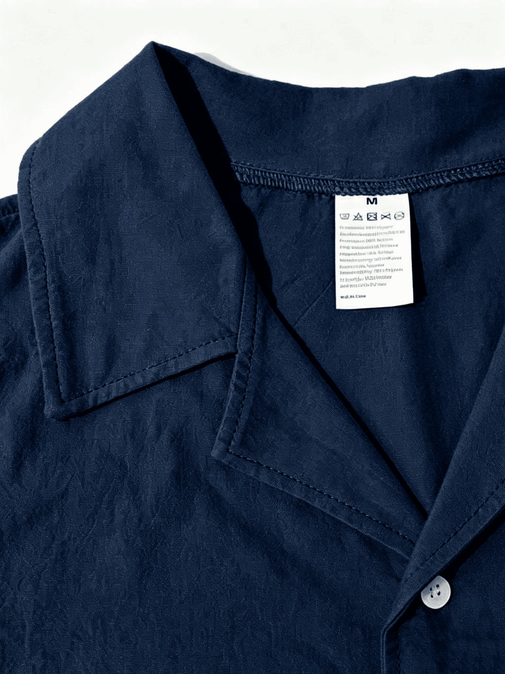 Old Money Style Men's Cuban Collar Short Sleeve Shirt, Linen Texture, Lightweight and Breathable Outdoor Casual Shirt - Navy Color