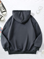 Women'S Home Wear Top [Imitation Print] Women'S Hot Style Heart Bear Print Sweatshirt, Fall Winter Fleece Hooded Warm Sweater, Suitable for Casual Home Wear Drawstring Hooded Sweatshirt - Dark Gray