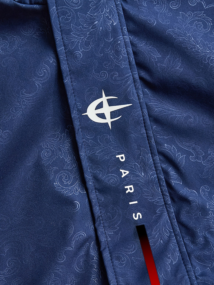 Men's Hooded Sports Jacket with Letter Print and Drawstring Hem, Spring and Autumn Daily Outings, Parties, Holidays, Old Boyfriend, Husband Gift - Blue