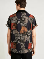 Men's Casual Shirt with Printed Design (Not Textured), Simple and Stylish for Daily Commuting and Casual Wear, a Perfect Gift Choice for Male Friends, a Holiday Essential, Simple, Fashionable, and Energetic, Suitable for Daily Casual Outings - Mixed colors