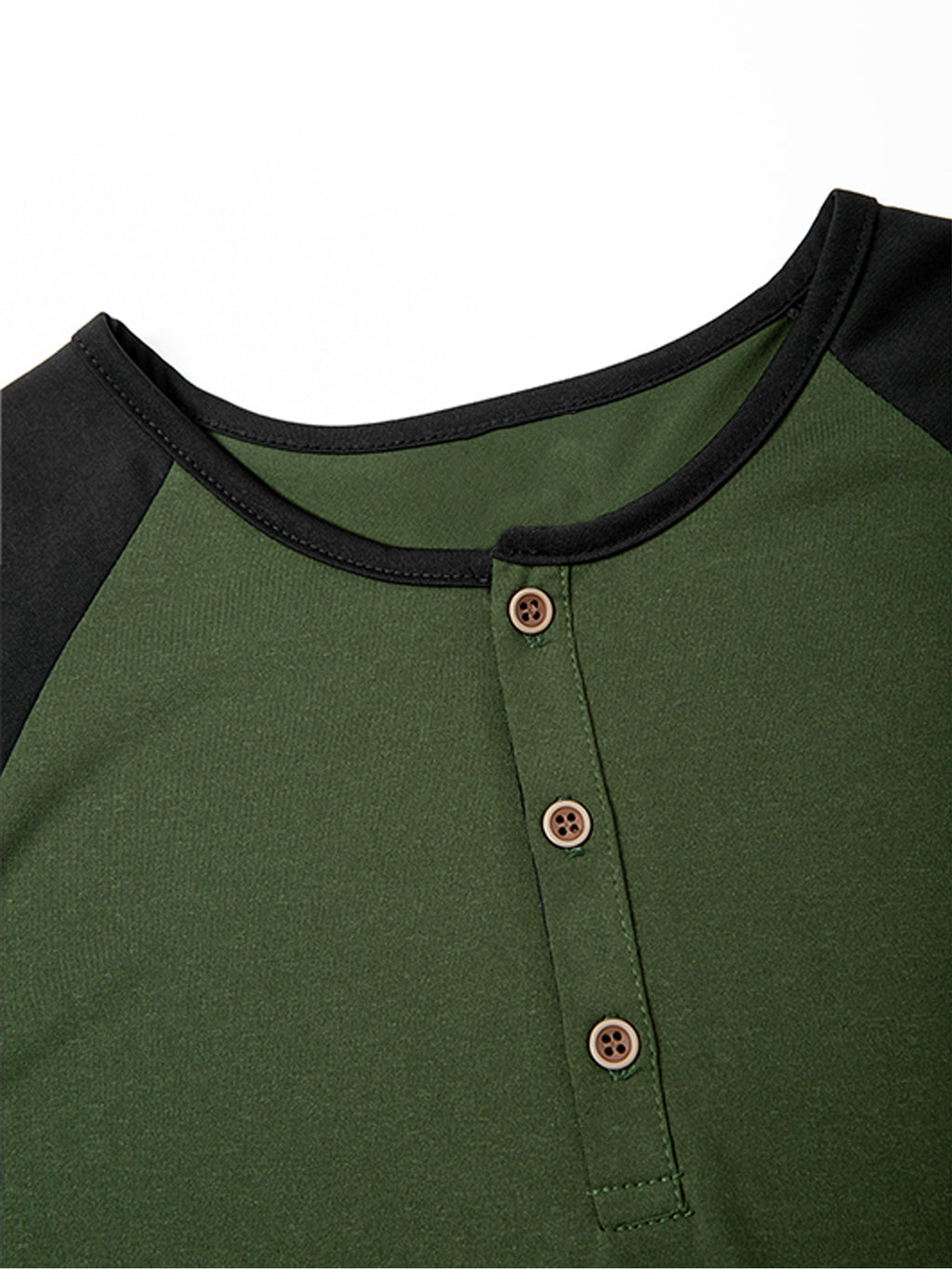 1 Men's Summer V-Neck Casual T-Shirt, Breathable and Lightweight Street Fashion Short-Sleeve Top, Daily Office Business Contrast Color Design Henley Shirt with Button- Collar, Suitable for Outings, Home, Work, Travel, Cycling, and Streetwear - olive drab