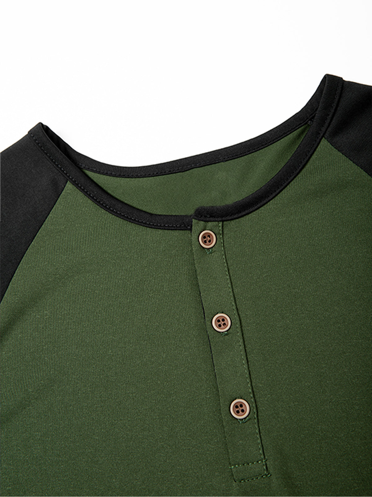 1 Men's Summer V-Neck Casual T-Shirt, Breathable and Lightweight Street Fashion Short-Sleeve Top, Daily Office Business Contrast Color Design Henley Shirt with Button- Collar, Suitable for Outings, Home, Work, Travel, Cycling, and Streetwear - olive drab