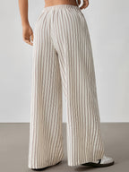 ZD260129029 PETITE Women'S Casual Loose Striped Wide-Leg Pants - Multicolor