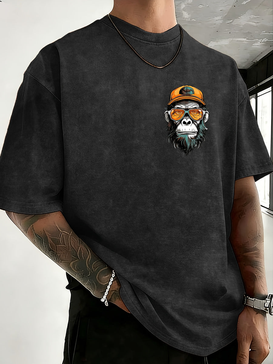 Summer Hot Item Unisex T-Shirt, Retro Distressed Style And Super Good Look! Pure Main Material, Breathable And Skin-Friendly, Comfortable to Wear, Suitable for Casual Commute, Sports Fitness, Outdoor Travel. Double-Sided Positioning Print - Black